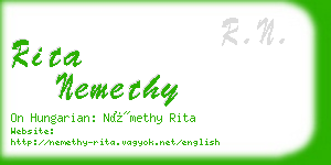 rita nemethy business card